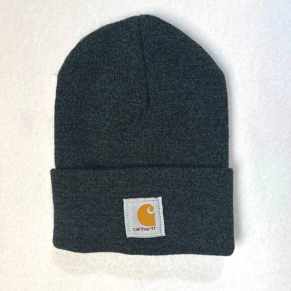 Carhartt Logo Unisex Knit Cuffed  Beanie One Size Green/Black - Picture 1 of 2